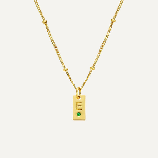 Halsband Med Initial Och Sten