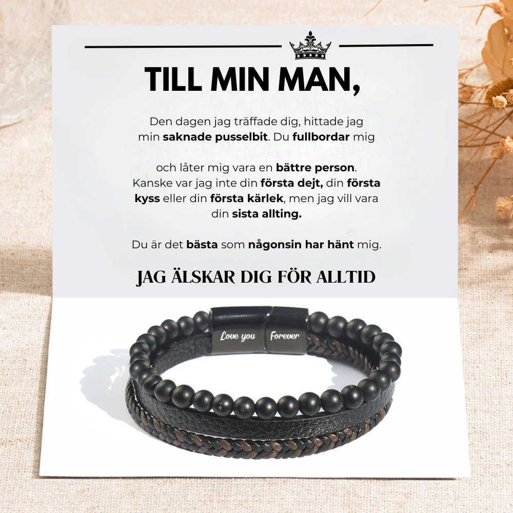 Till Min Man - Lavasten Armband