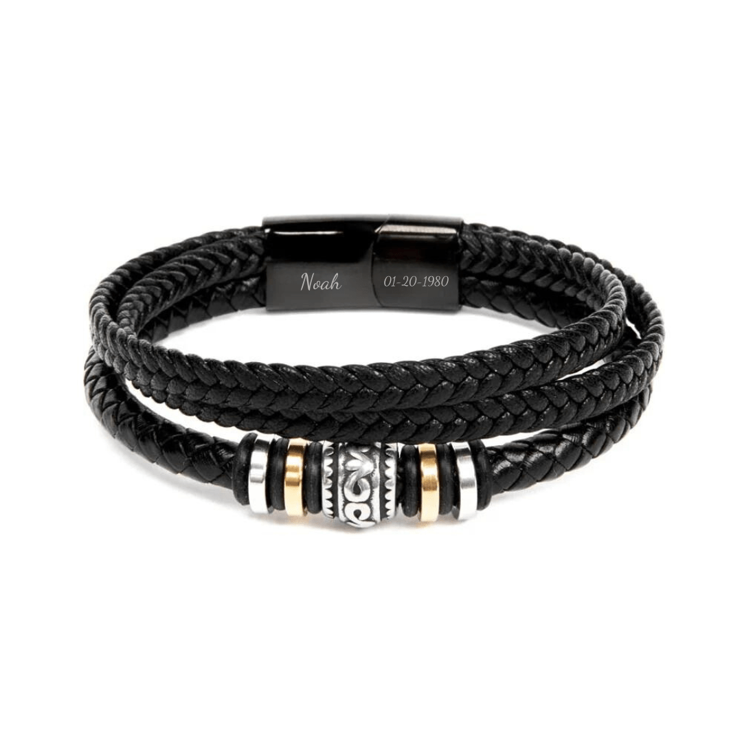 Personligt läderarmband för män