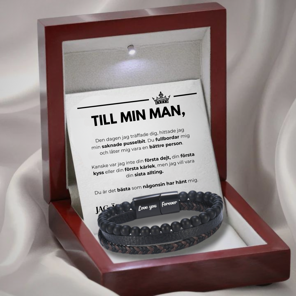 Till Min Man - Lavasten Armband