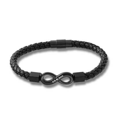 Till Min Man - Personlig Läder Infinity Armband