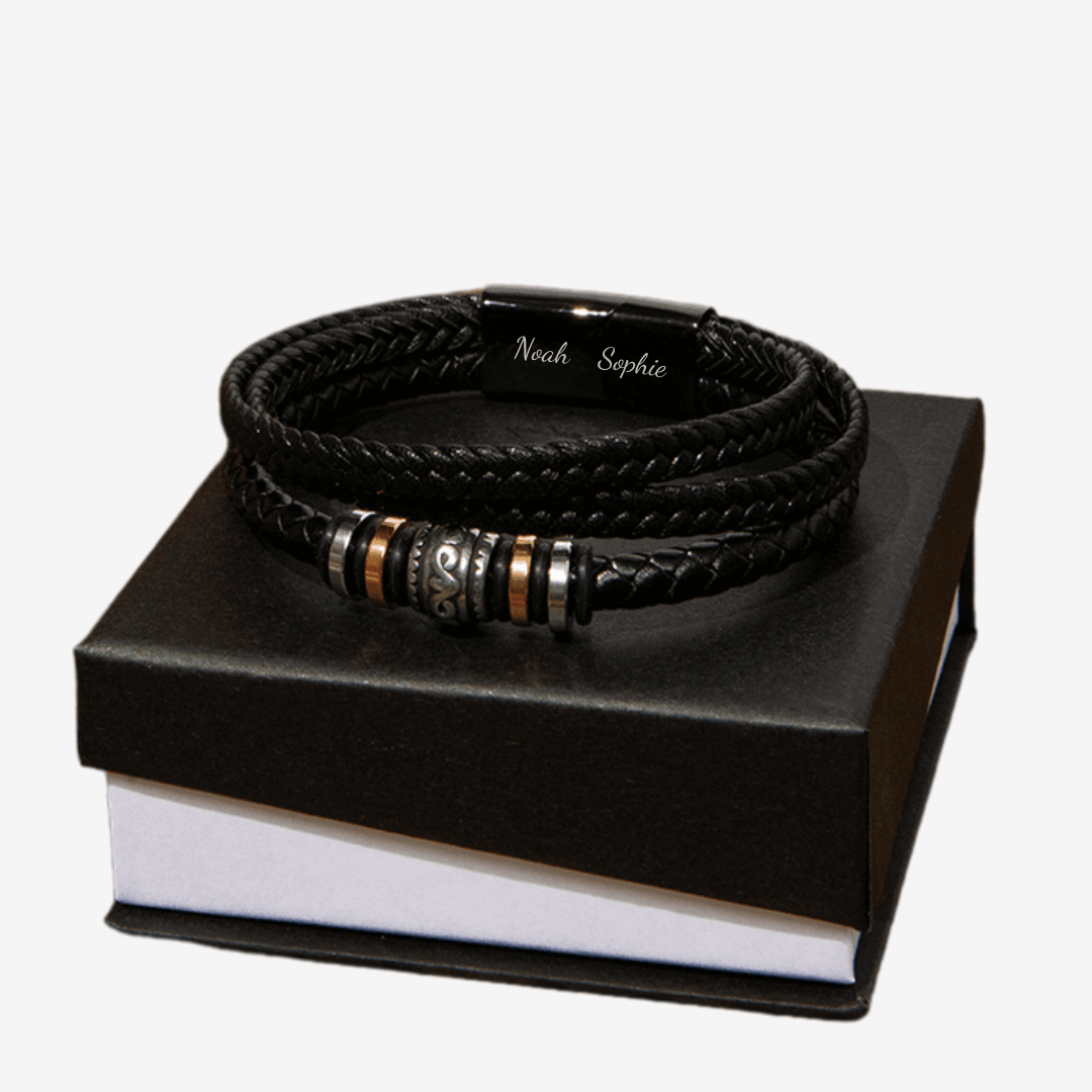 Persoonlijke Lederen Armband voor Mannen - CustomLove.nl