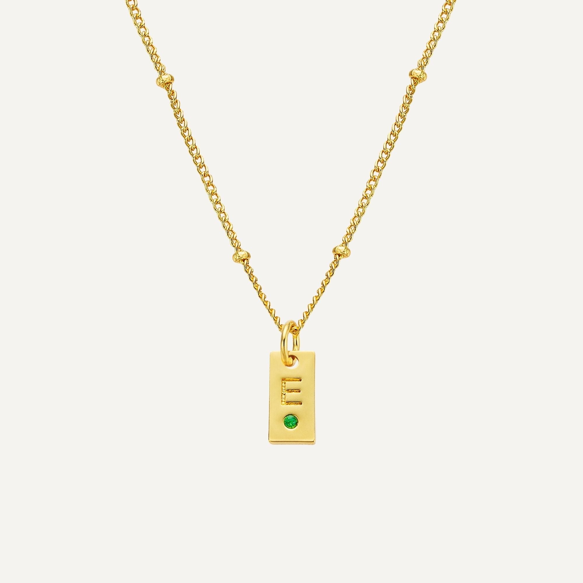 Halsband Med Initial Och Sten