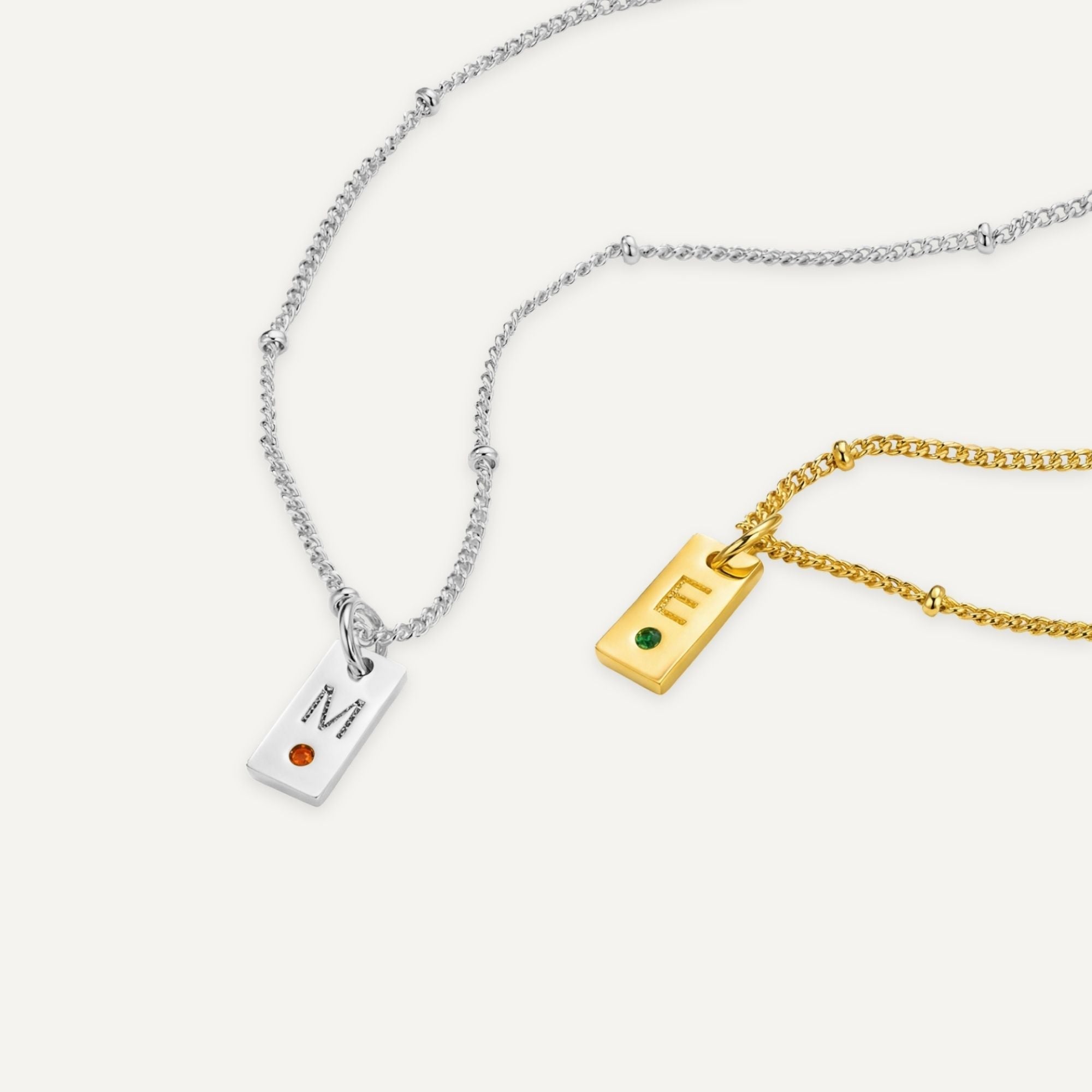 Halsband Med Initial Och Sten