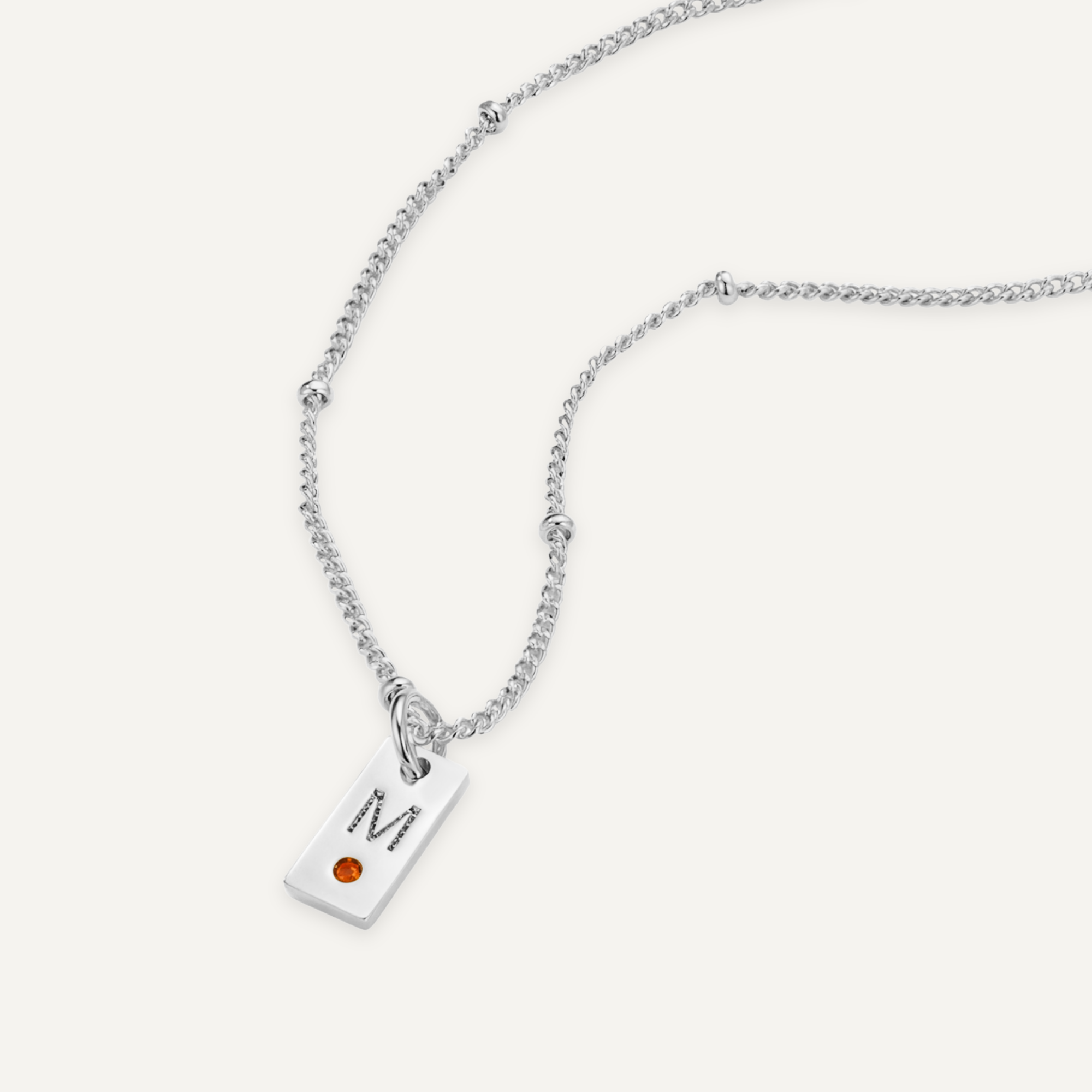 Halsband Med Initial Och Sten
