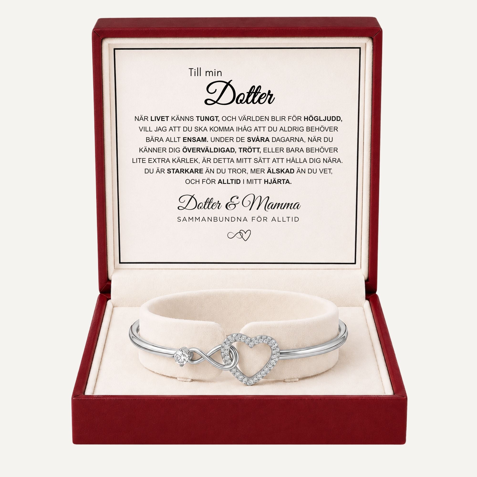 Till Min Dotter – Infinity Heart-Armband – Alltid I Mitt Hjärta, För Alltid Sammanlänkade