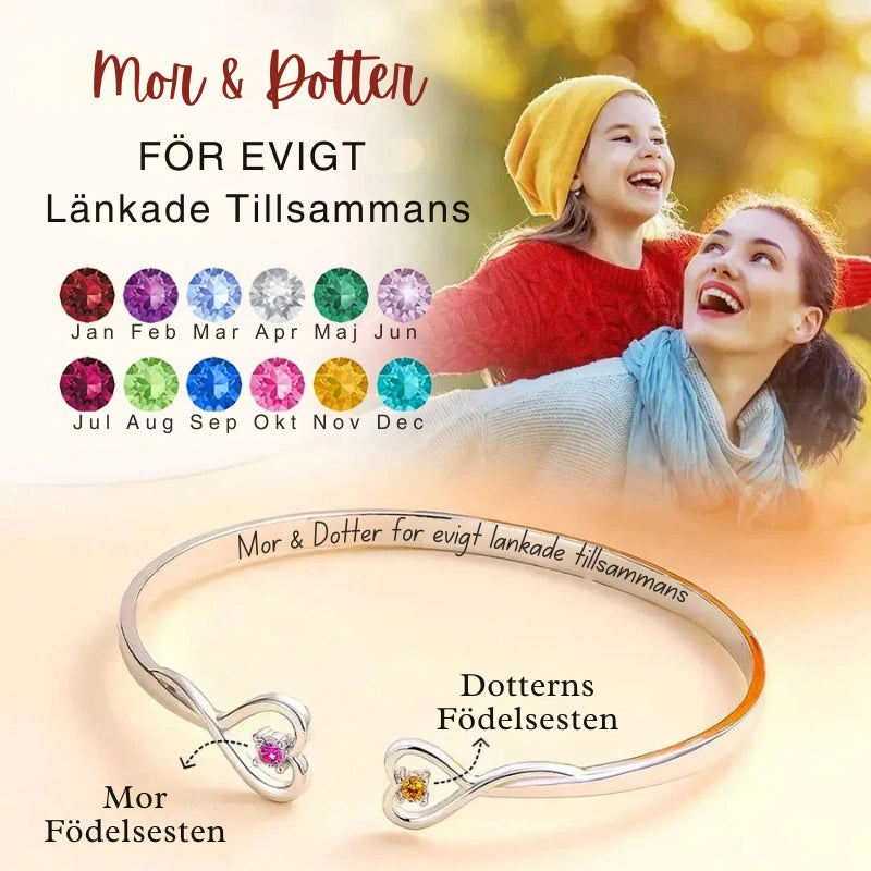 Mor & Dotter - För Evigt Länkade Tillsammans - Födelsestenarmband