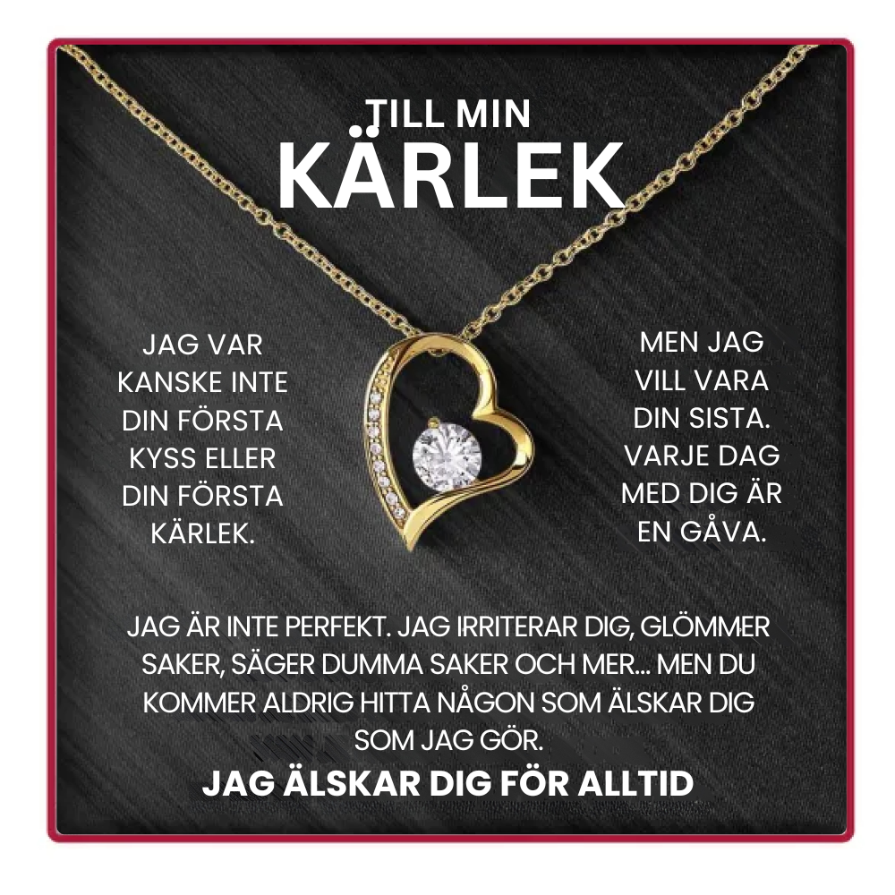 Till Min Älskling – Evig Rosbox – Med Hjärt-halsband & Äkta Ros