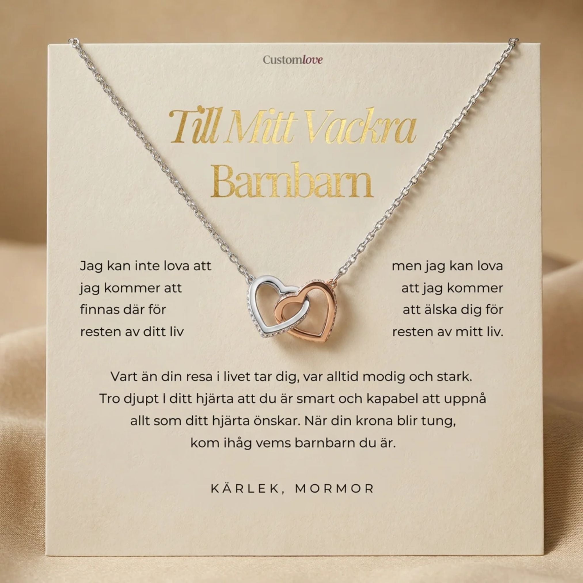 Till Mitt Barnbarn - Halsband med Hjärtan - Från Mormor