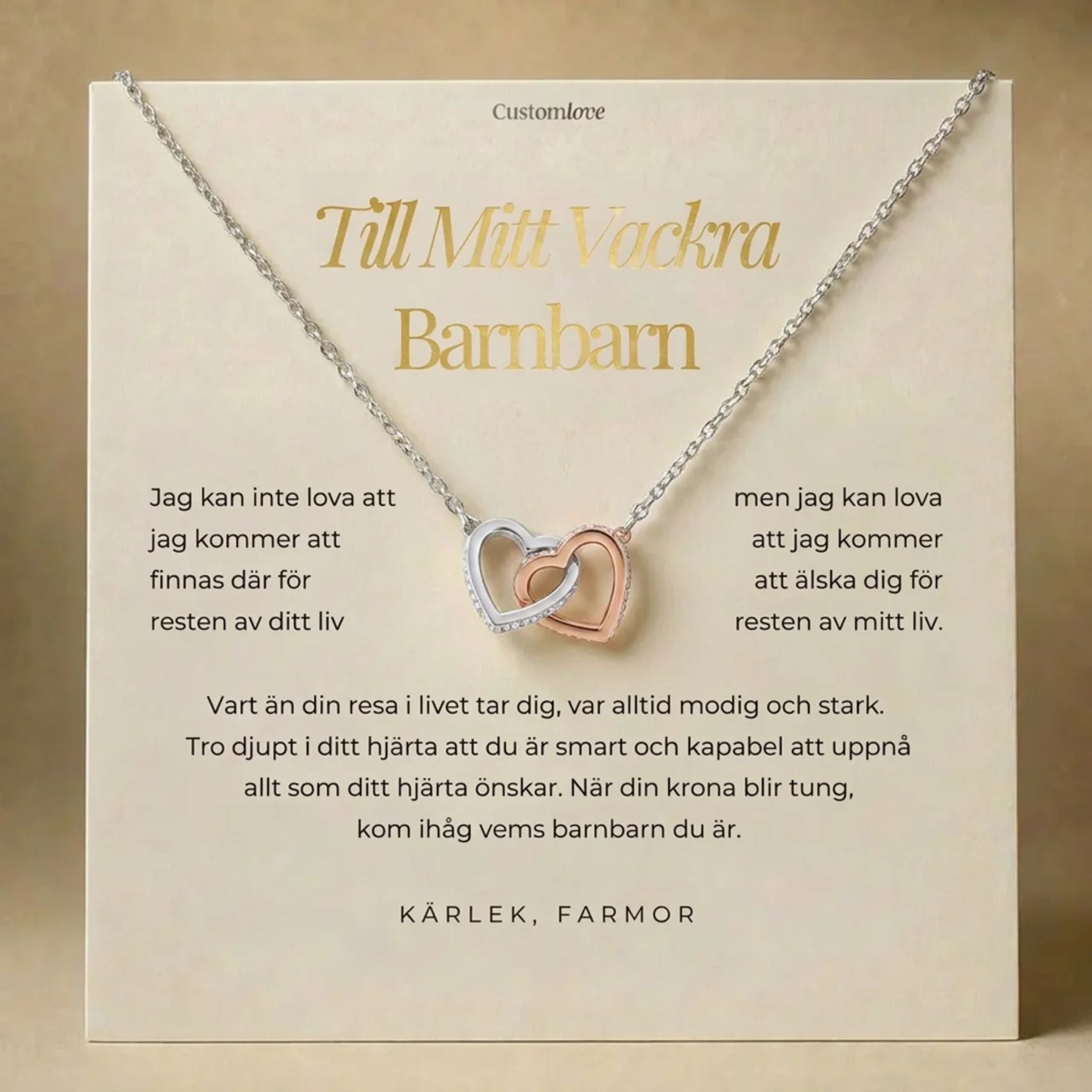 Till Mitt Barnbarn - Halsband med Hjärtan - Från Mormor