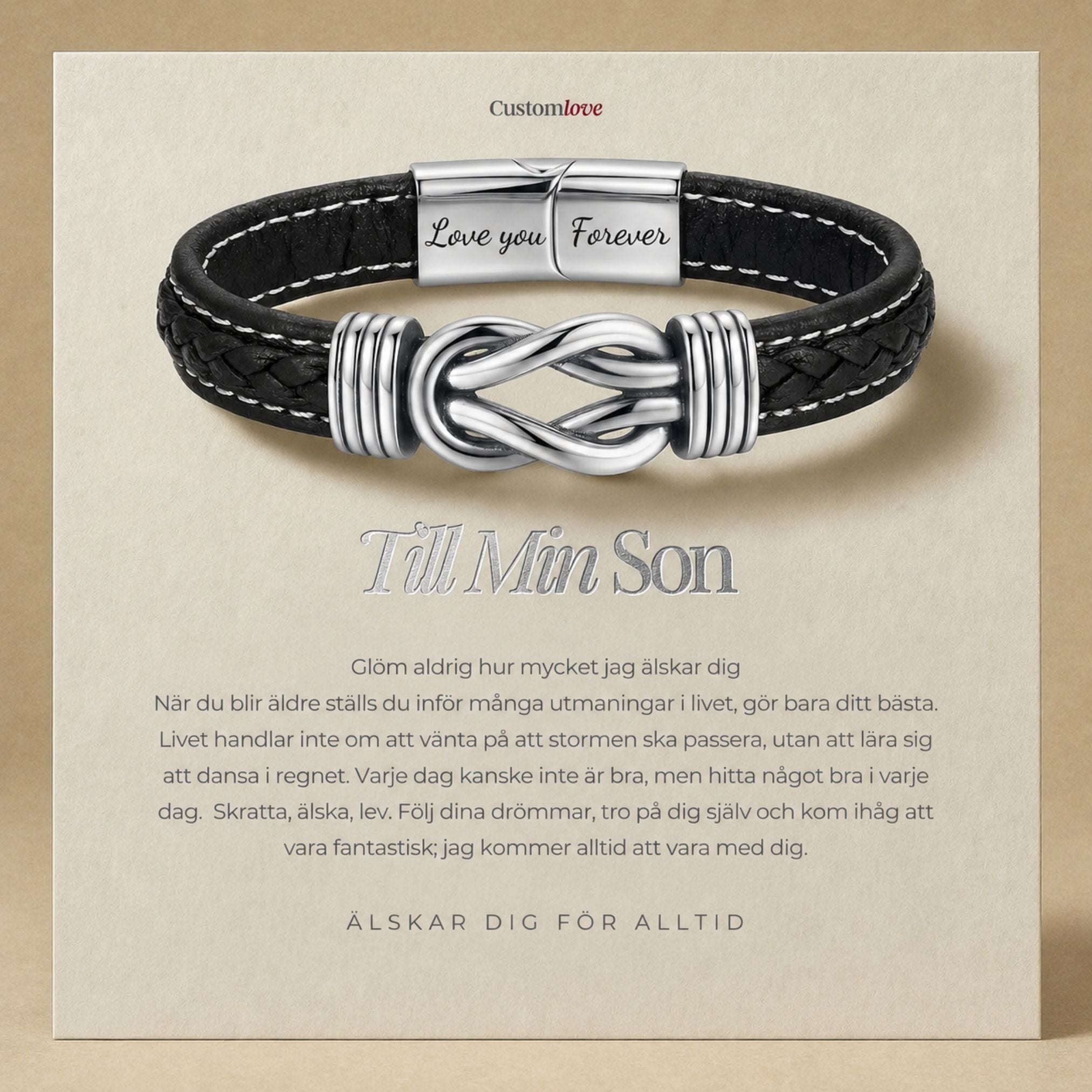 Till Min Son - Älskar dig för alltid - Oändlighet Armband