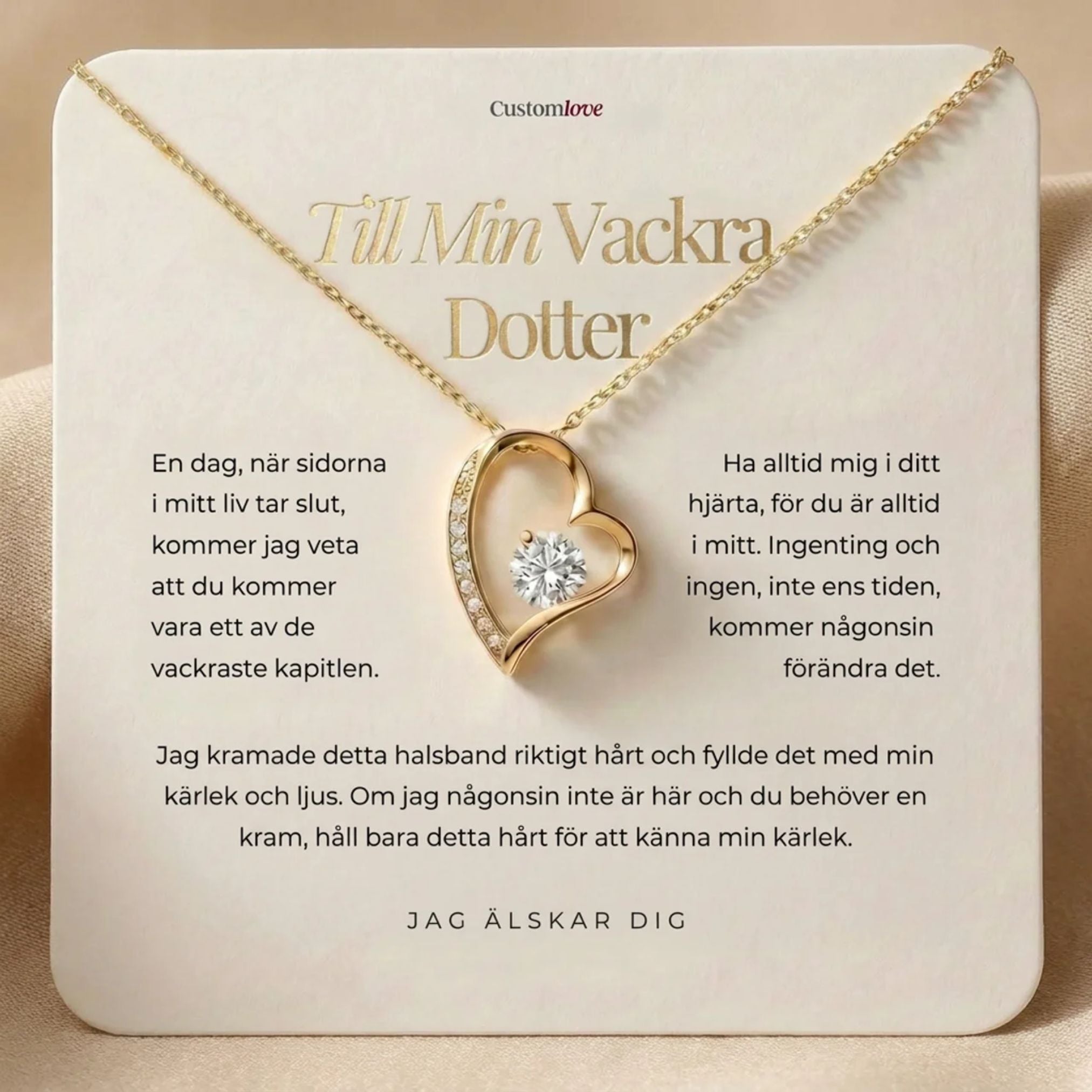 Till Min Dotter - Jag Älskar Dig - Forever Love Halsband