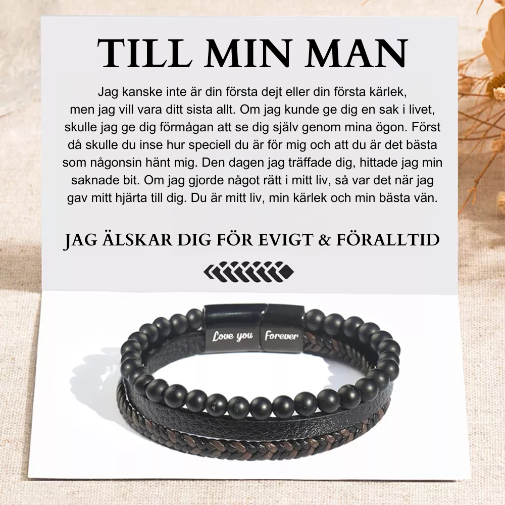 Till Min Man - Var min allt - Löfte Läderarmband