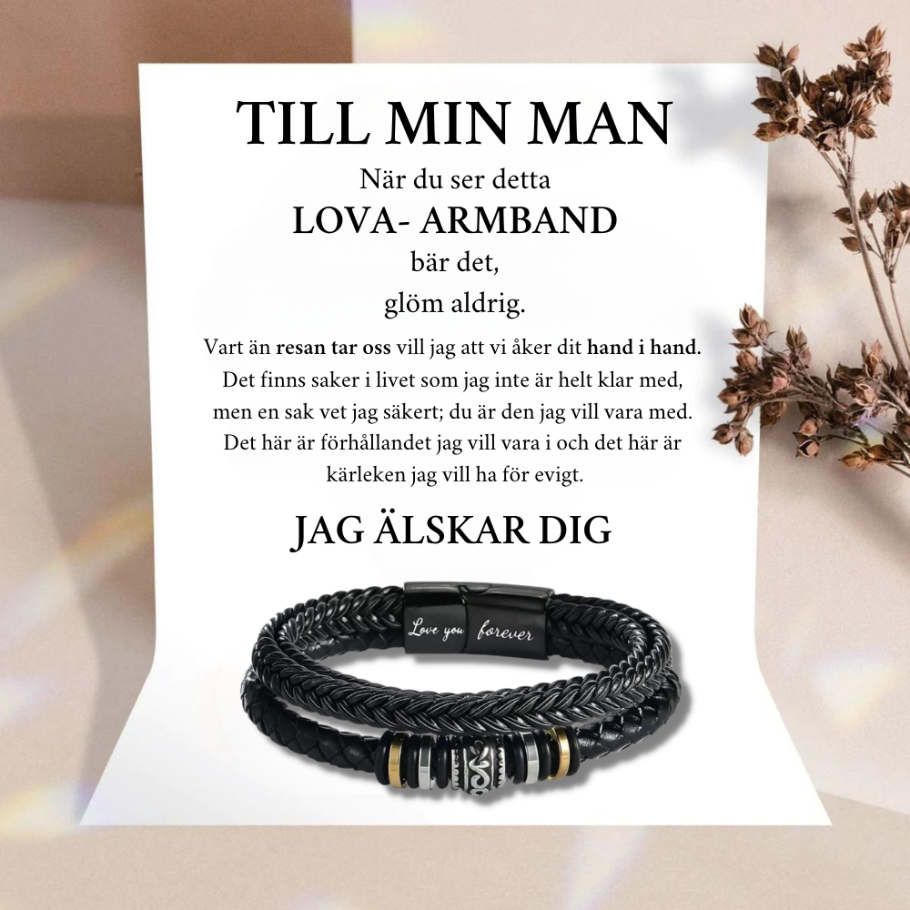 Till Min Man - Löfte Läderarmband