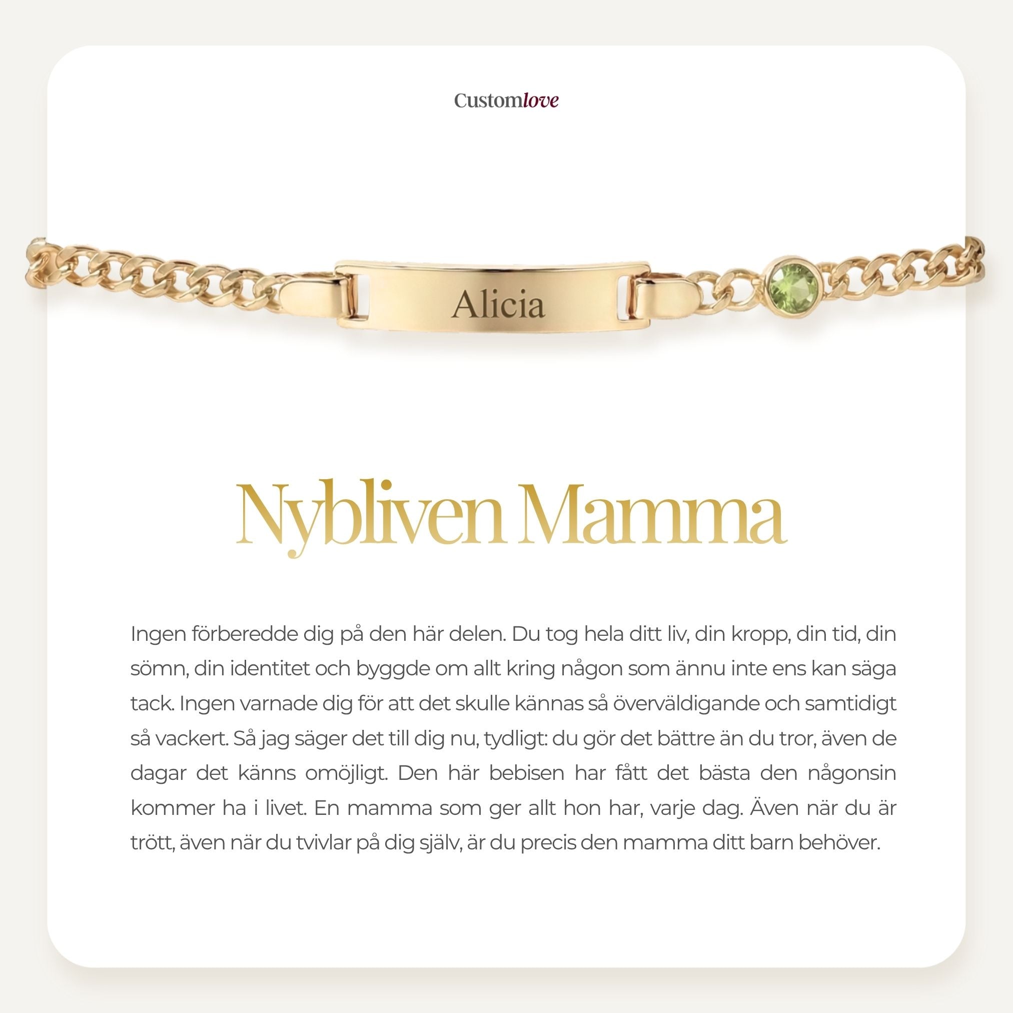 Armband Med Sten Till Mamma
