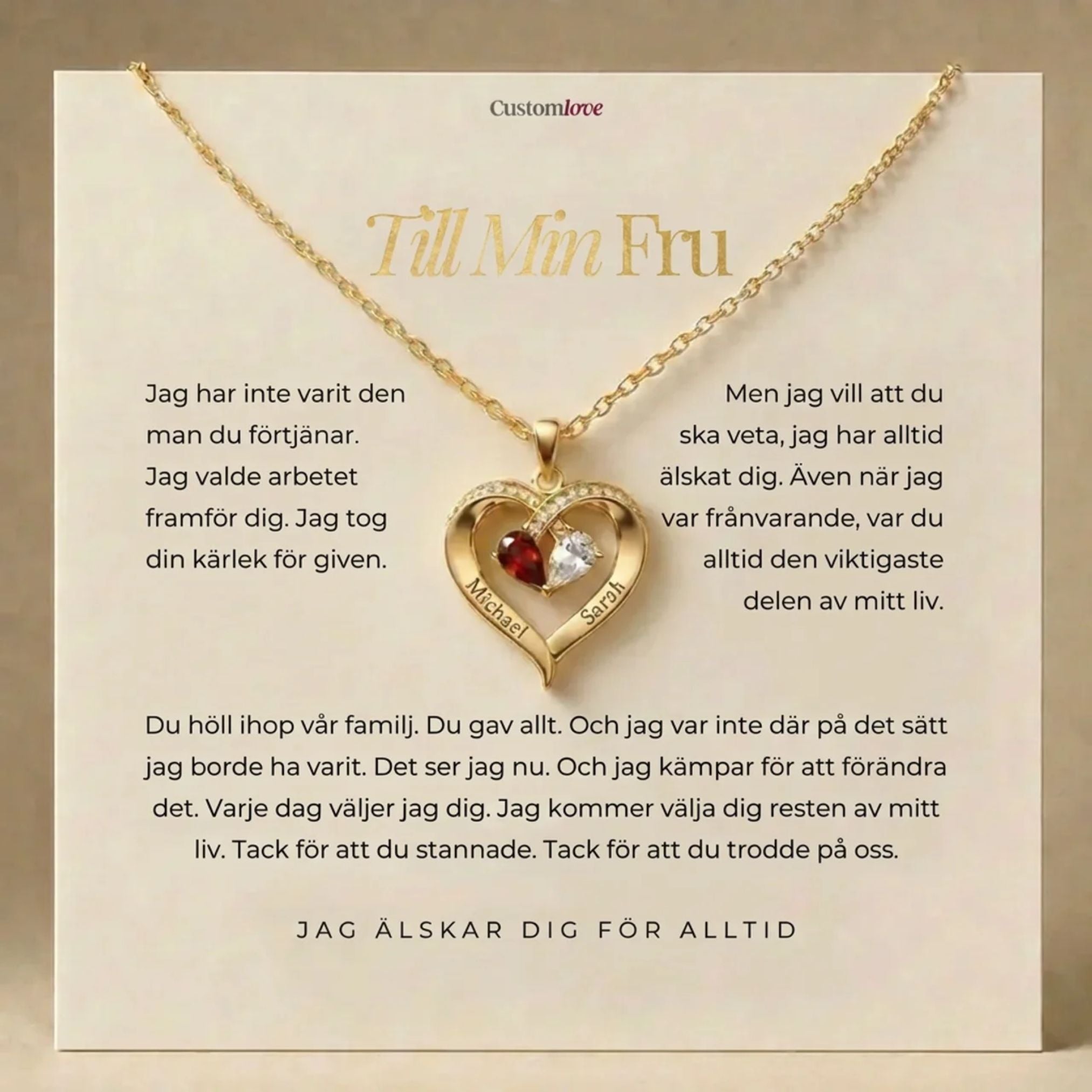 Till Min Fru – Tack För Att Du Tror På Oss