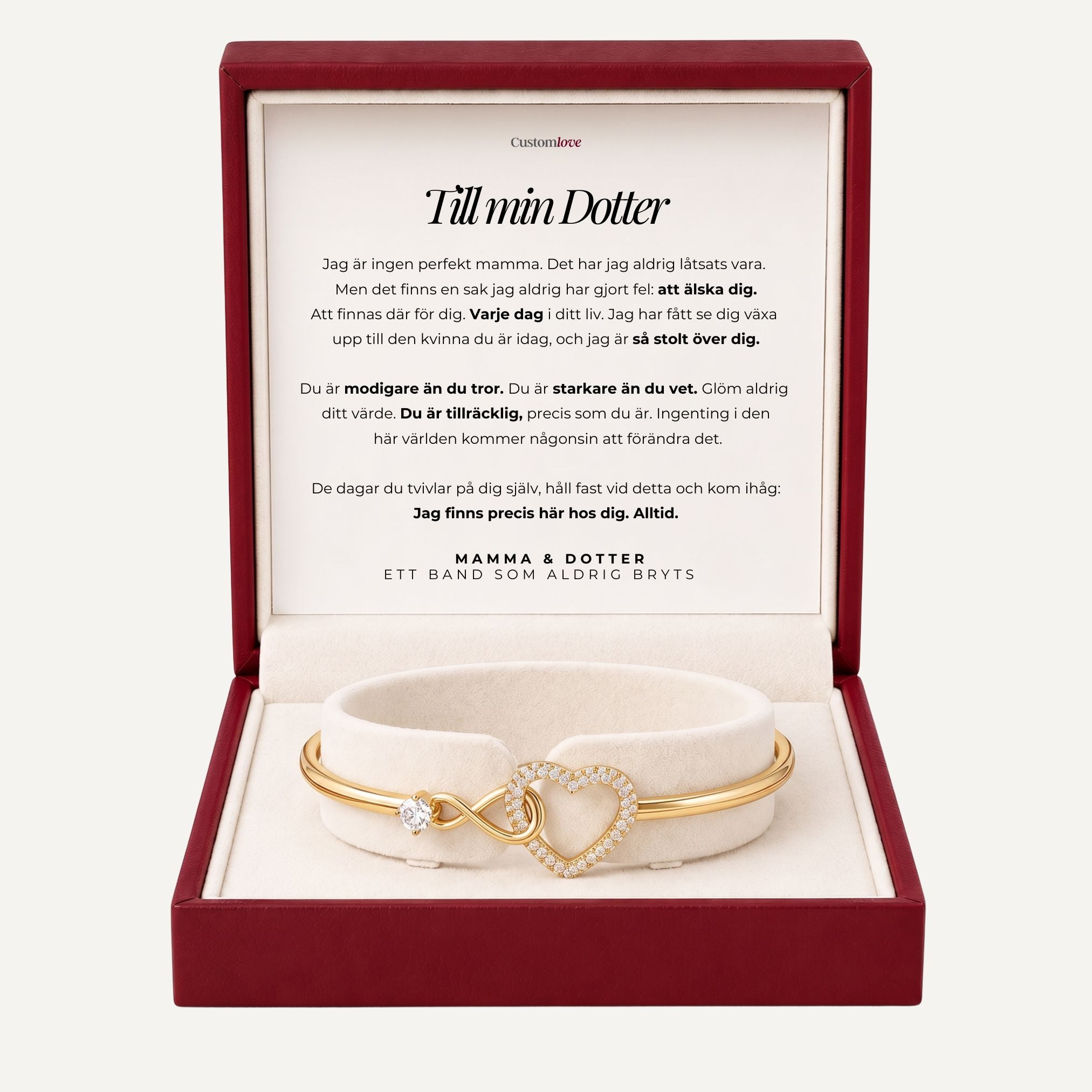 Mor Och Dotter – Infinity Heart-Armband – Så Stolt Över Dig