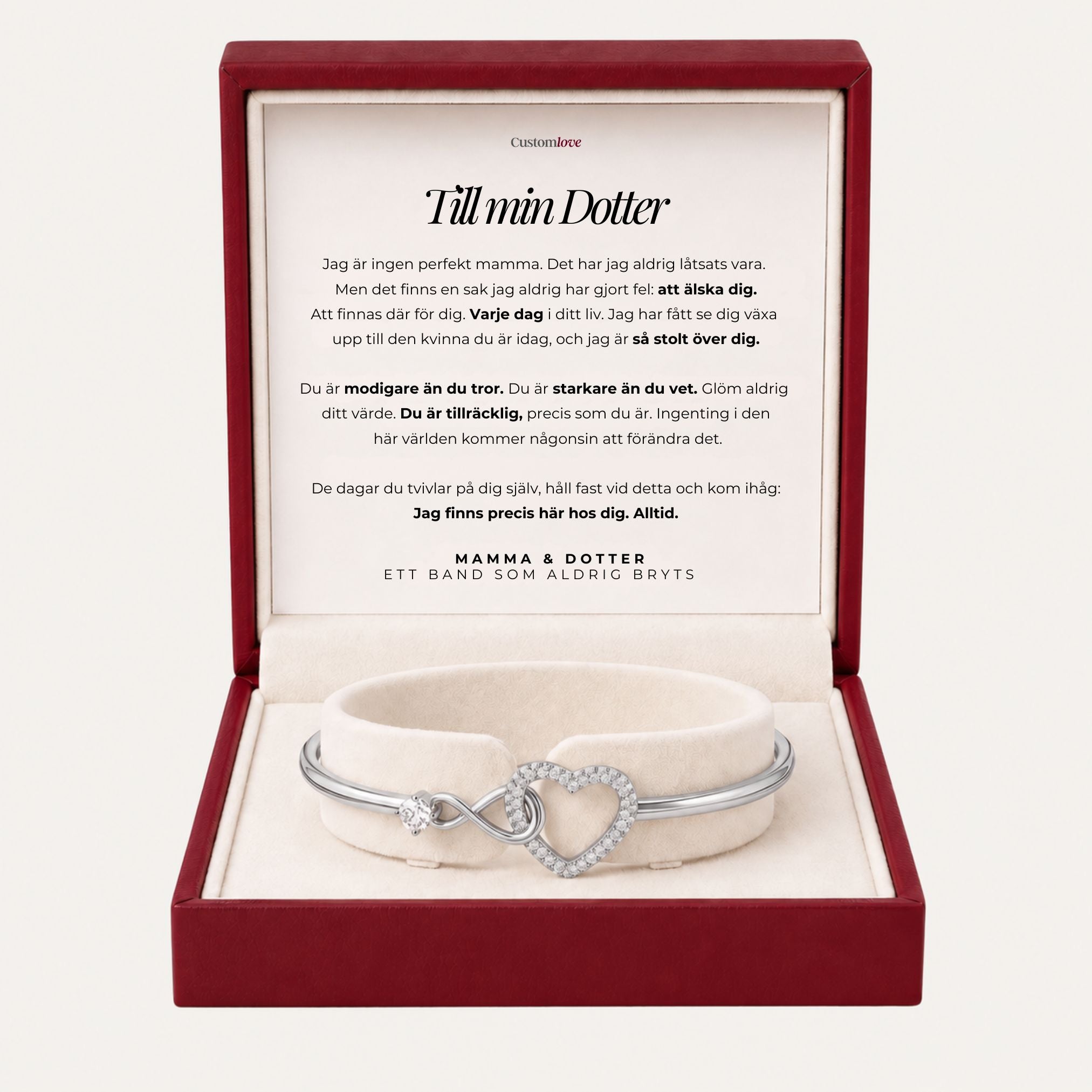 Mor Och Dotter – Infinity Heart-Armband – Så Stolt Över Dig