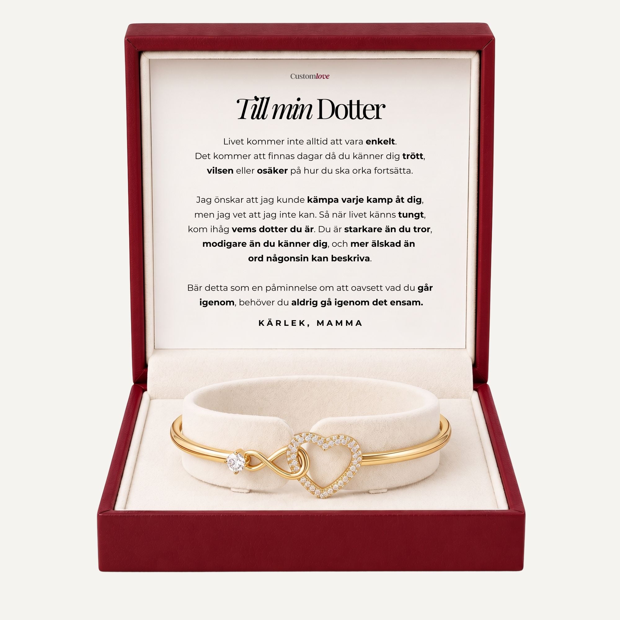 Till Min Dotter – Infinity Heart-Armband – Mamma Är Alltid Med Dig