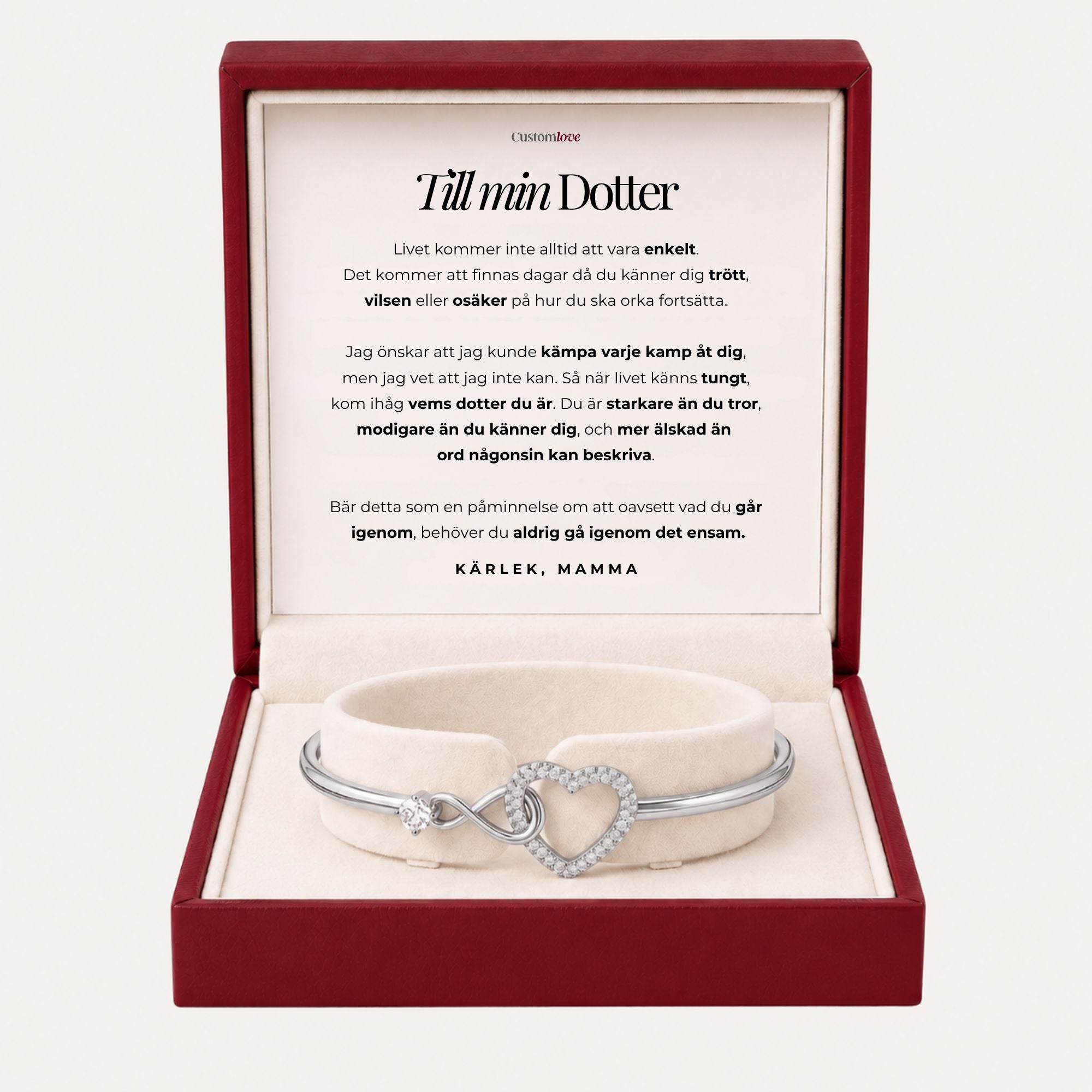 Till Min Dotter – Infinity Heart-Armband – Mamma Är Alltid Med Dig