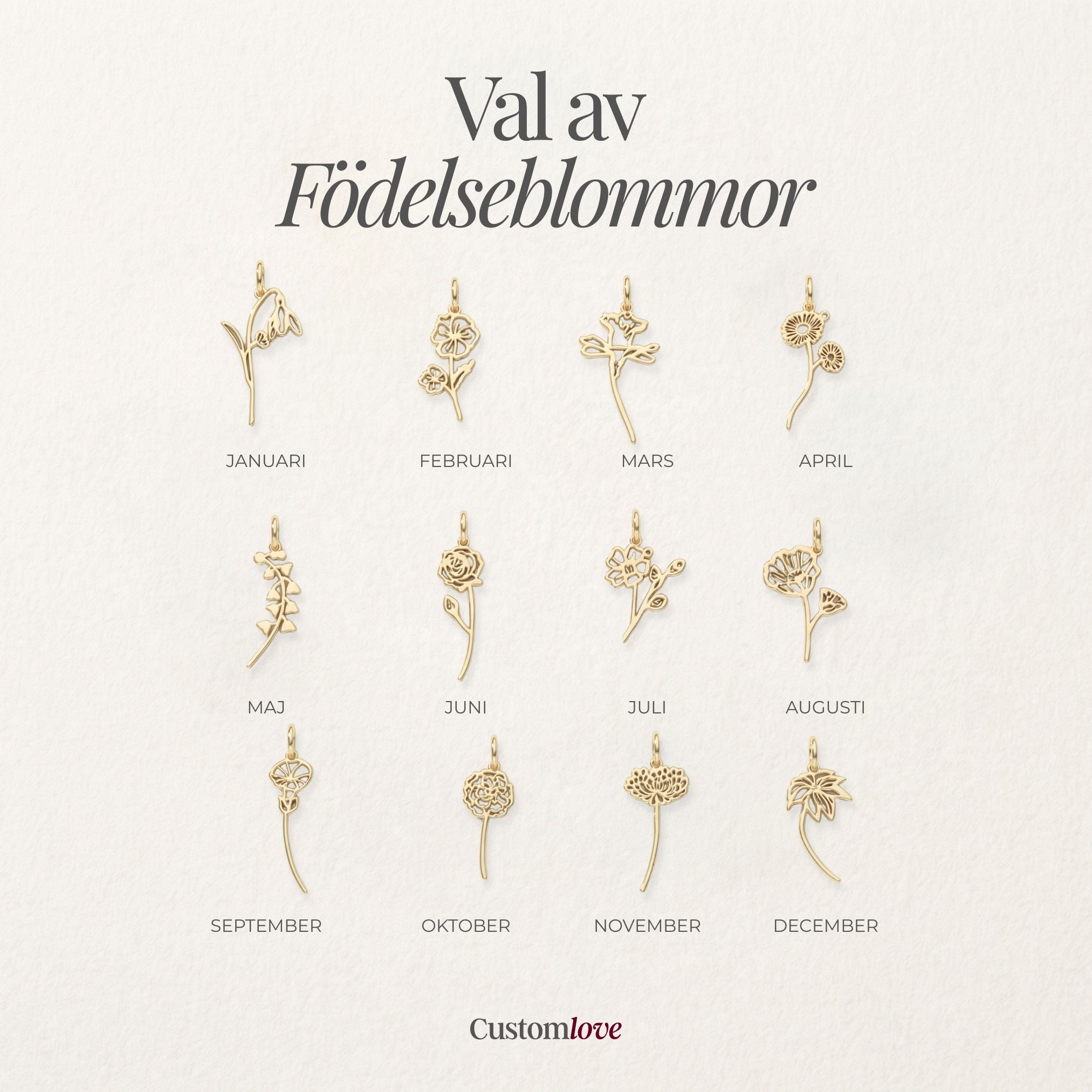 Halsband Med Födelseblomma