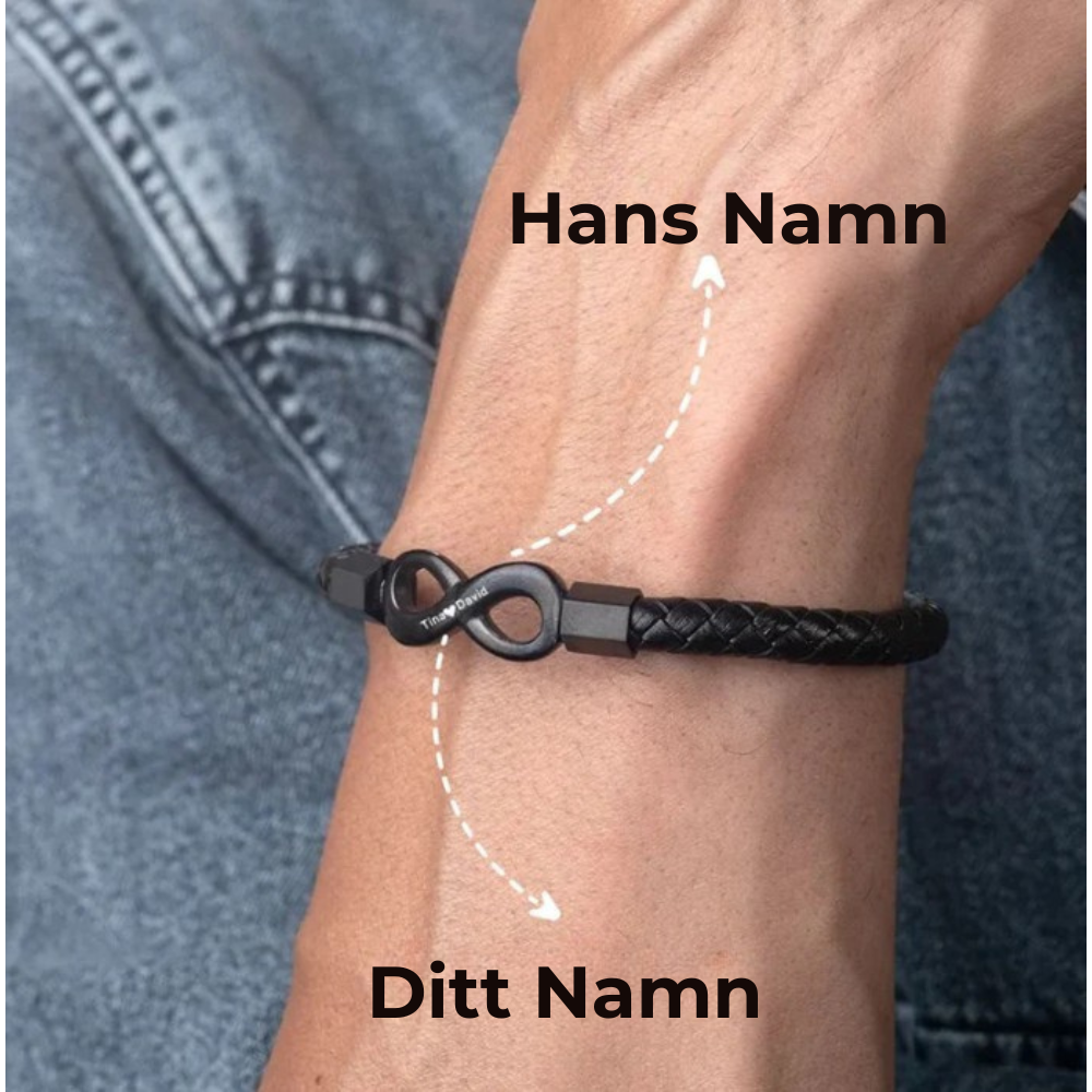 Till Min Man - Personligt Infinity-Läderarmband