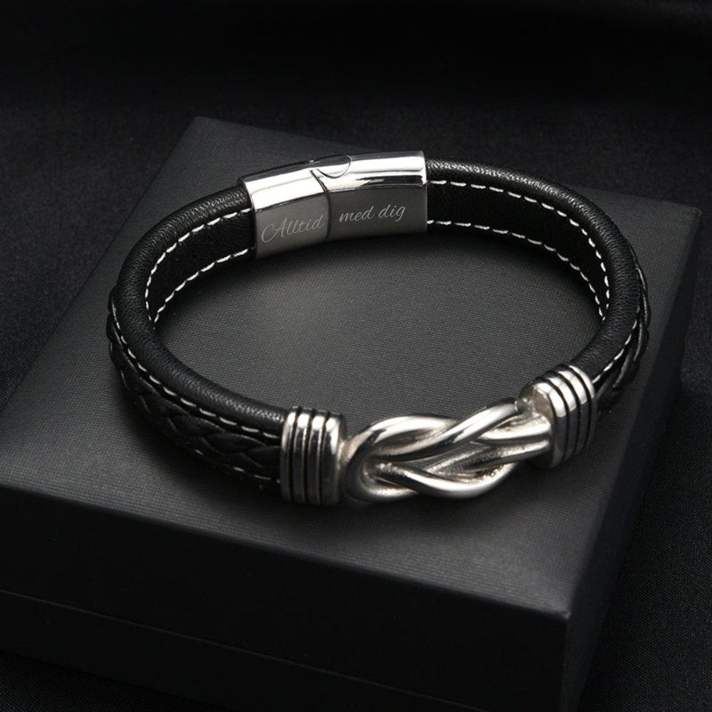 Till Min Son – Alltid Med Dig – Infinity Läderarmband