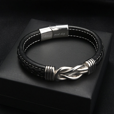 Till Min Son – Alltid Med Dig – Infinity Läderarmband