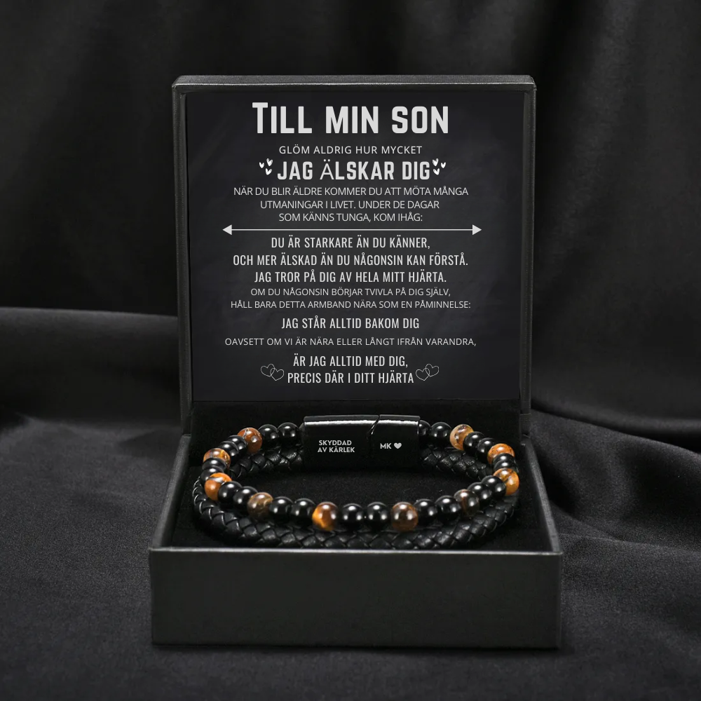 Till Min Son – Väktaren – Skyddsarmband med Tigeröga