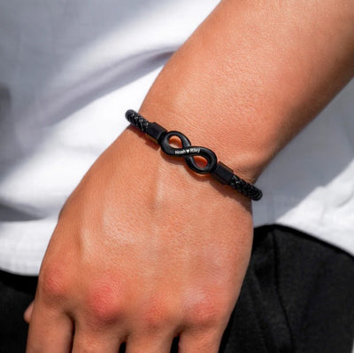 Till Min Man - Personligt Infinity-Läderarmband