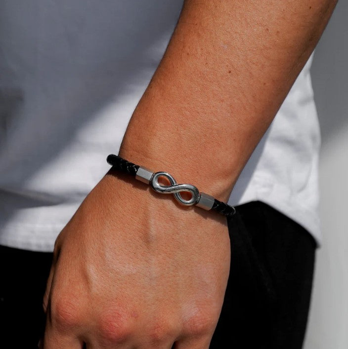Till Min Man - Personligt Infinity-Läderarmband