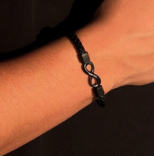 Till Min Man - Personligt Infinity-Läderarmband