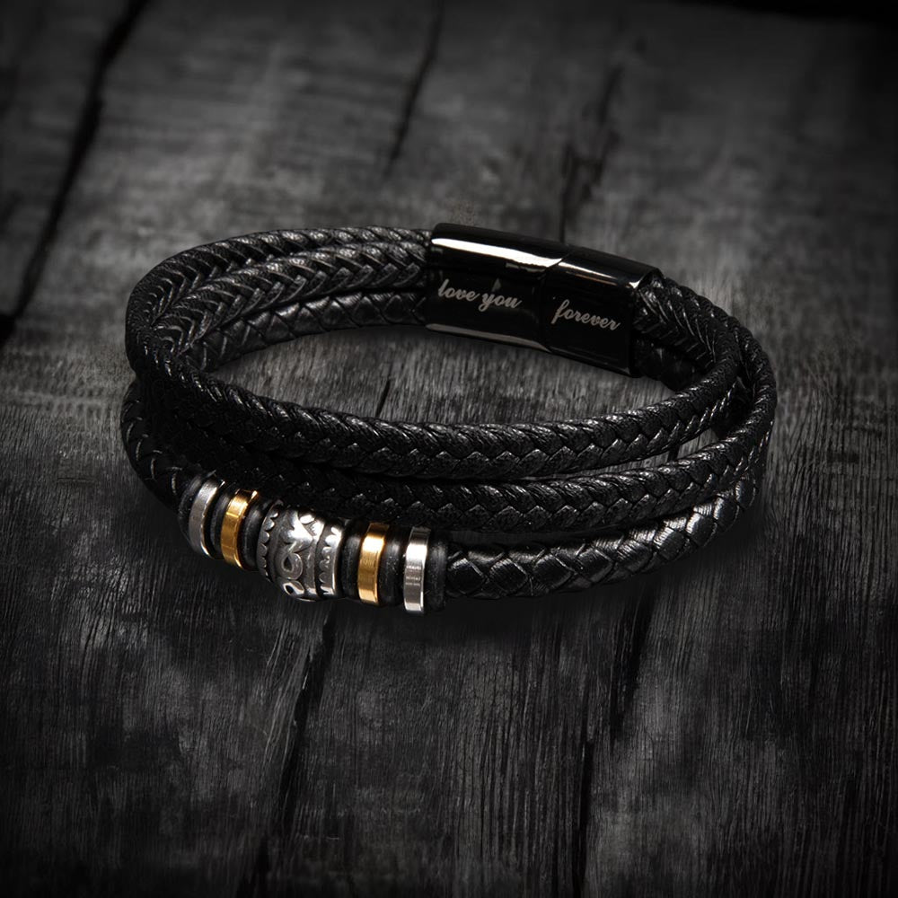 Aan Mijn Zoon - Geloof In Jezelf - Leren Armband - CustomLove.nl
