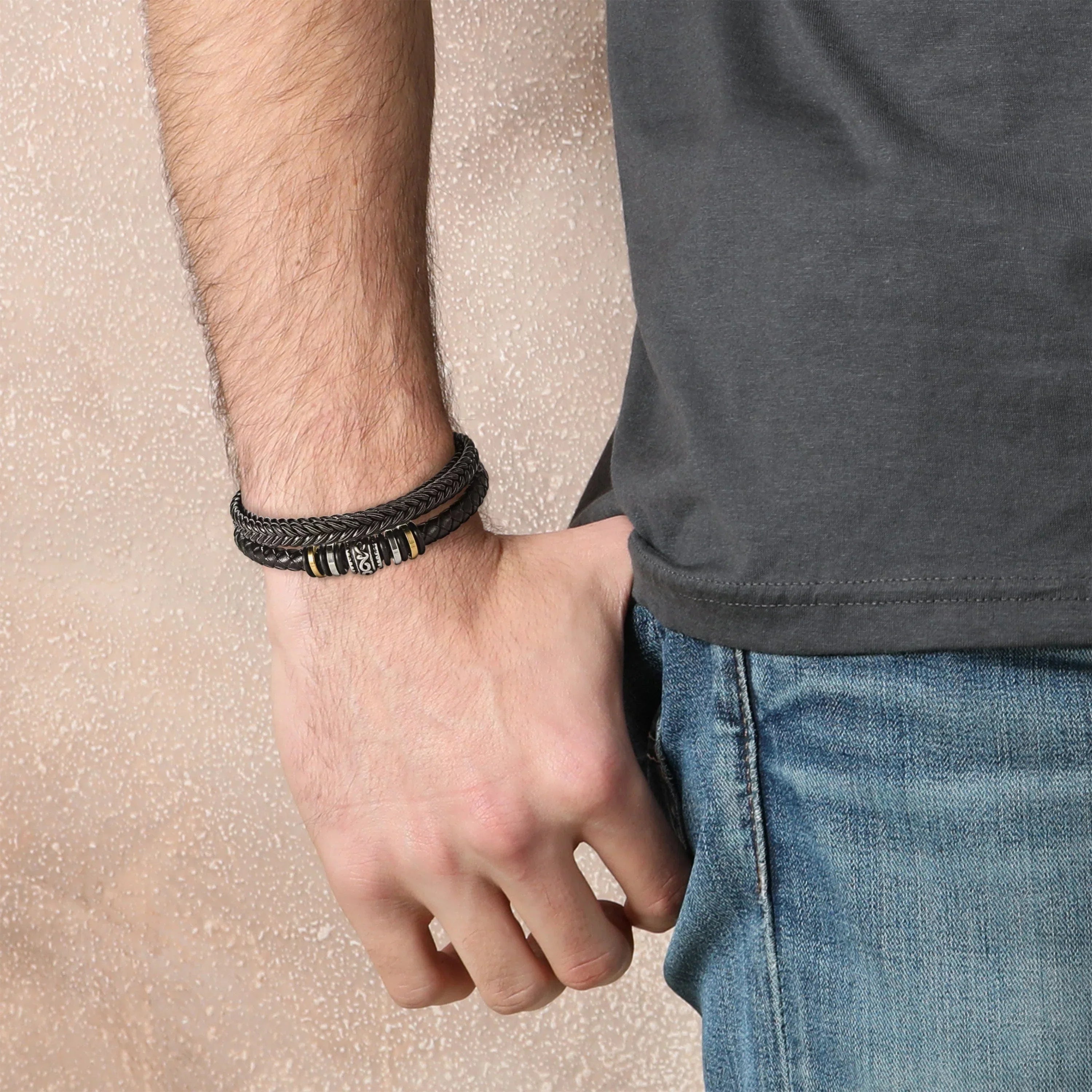 Till min son – Tro på dig själv – Läderarmband