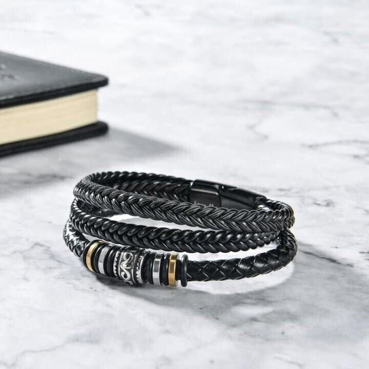 Personligt läderarmband för män