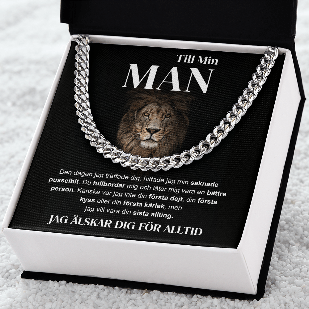 Till min man – Jag älskar dig; för alltid – Cuban chain