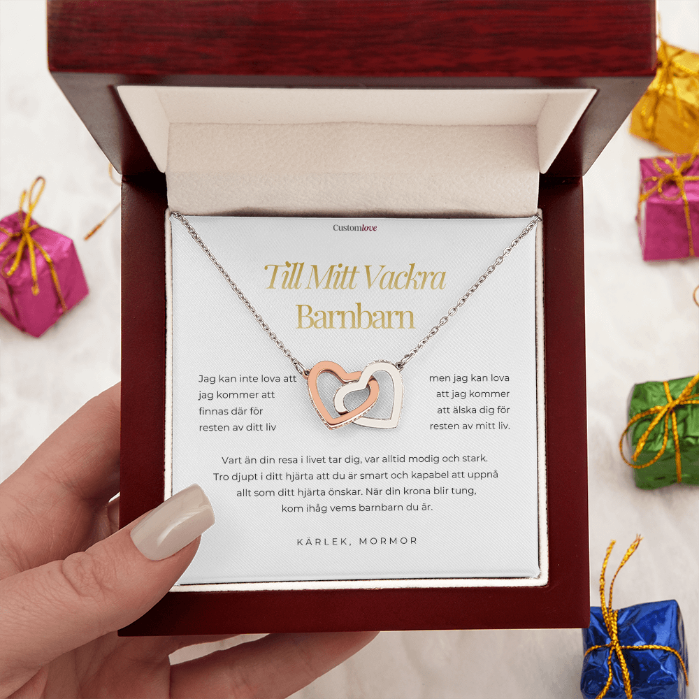 Till Mitt Barnbarn - Halsband med Hjärtan - Från Mormor