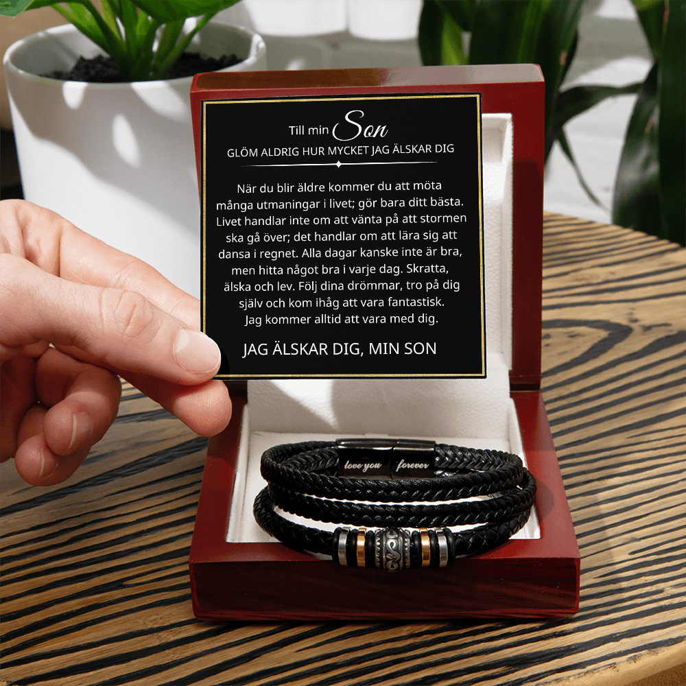 Till min son – Följ dina drömmar – Läderarmband