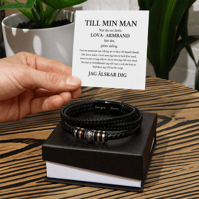 Till Min Man - Löfte Läderarmband