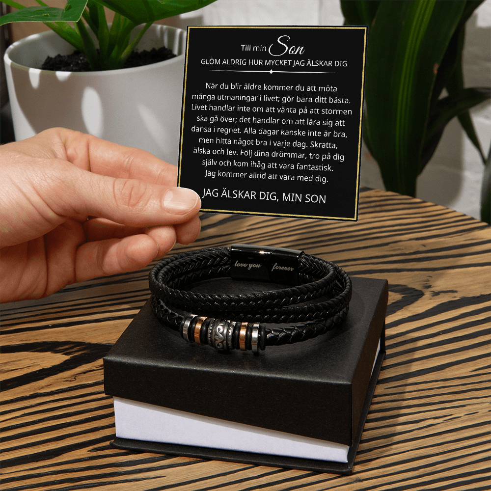 Till min son – Följ dina drömmar – Läderarmband
