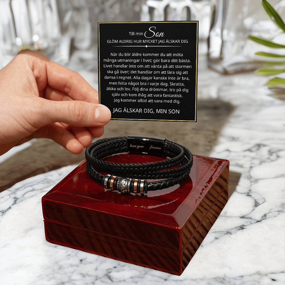 Till min son – Följ dina drömmar – Läderarmband