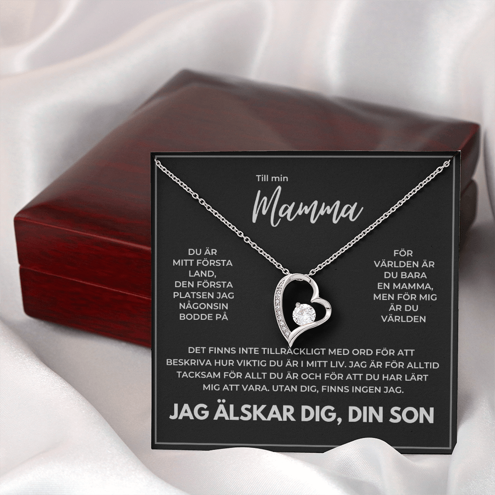 Till Min Mamma - Jag Älskar Dig, Din Son - Hjärt-Halsband