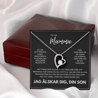 Till Min Mamma - Jag Älskar Dig, Din Son - Hjärt-Halsband