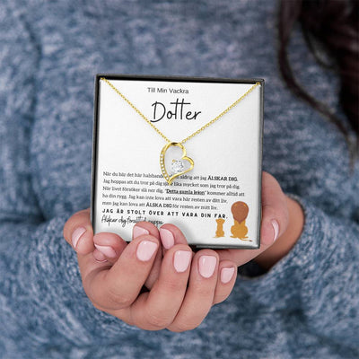 Till Min Dotter - Jag Är Stolt Över Att Vara Din Far - Hjärta Halsband