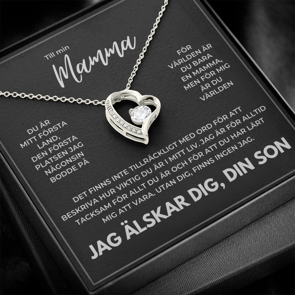 Till Min Mamma - Jag Älskar Dig, Din Son - Hjärt-Halsband