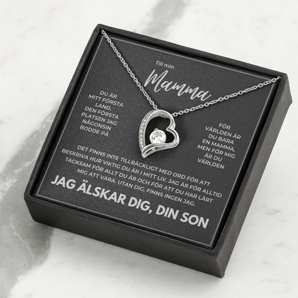 Till Min Mamma - Jag Älskar Dig, Din Son - Hjärt-Halsband