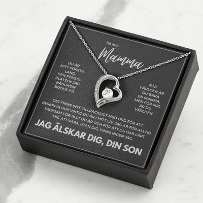Till Min Mamma - Jag Älskar Dig, Din Son - Hjärt-Halsband