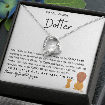 Till Min Dotter - Jag Är Stolt Över Att Vara Din Far - Hjärta Halsband